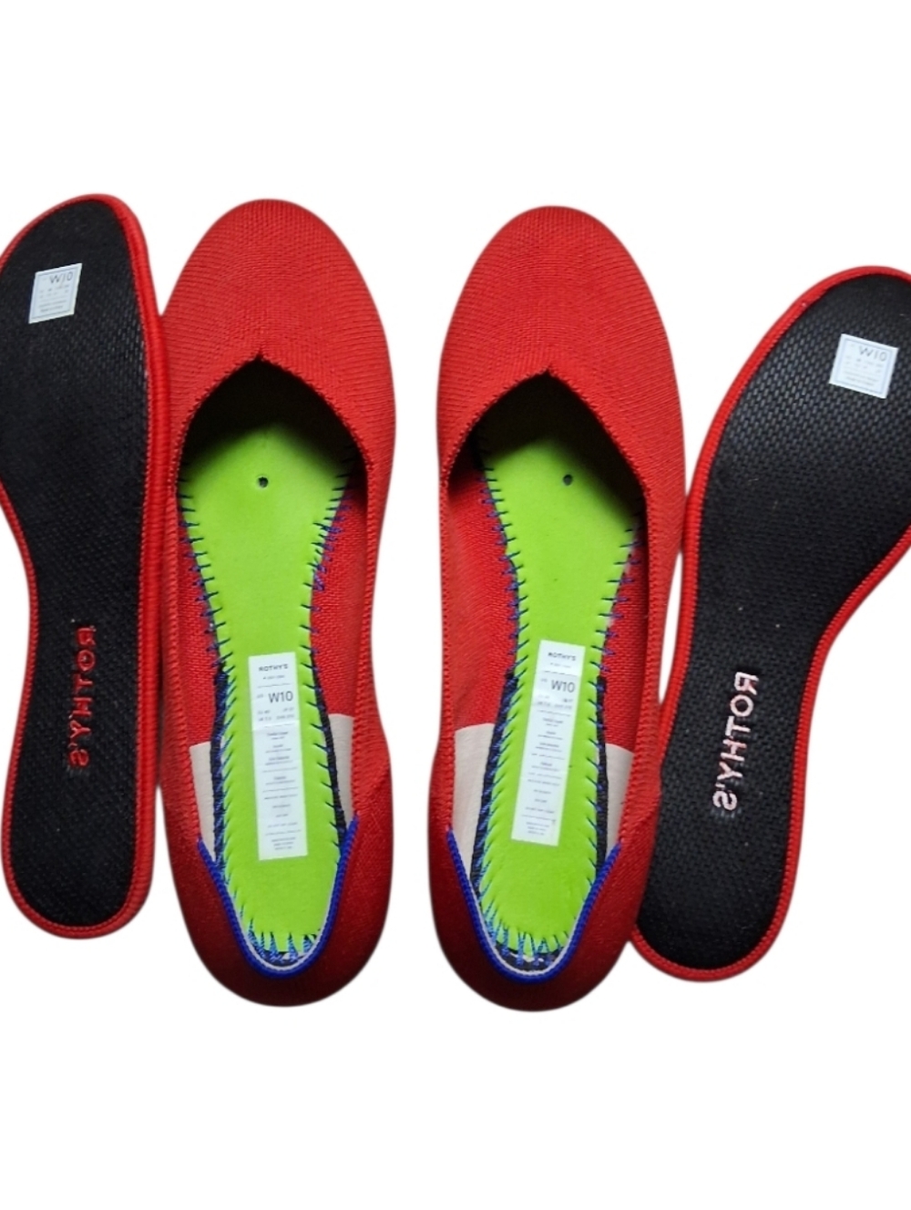 Rothys Scooter Red The Flats Comfort Ballet Shoe Classic Round Toe Size 10 - Picture 5 of 5